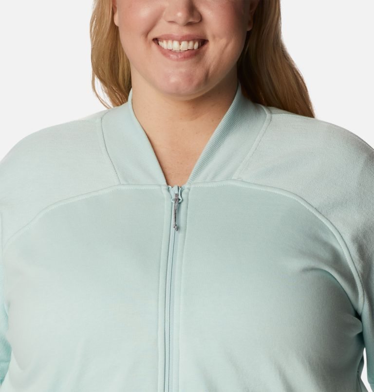 Jacheta Columbia Lodge French Terry Full Zip Dama Verde Menta | Plus Size US8A09Z1M